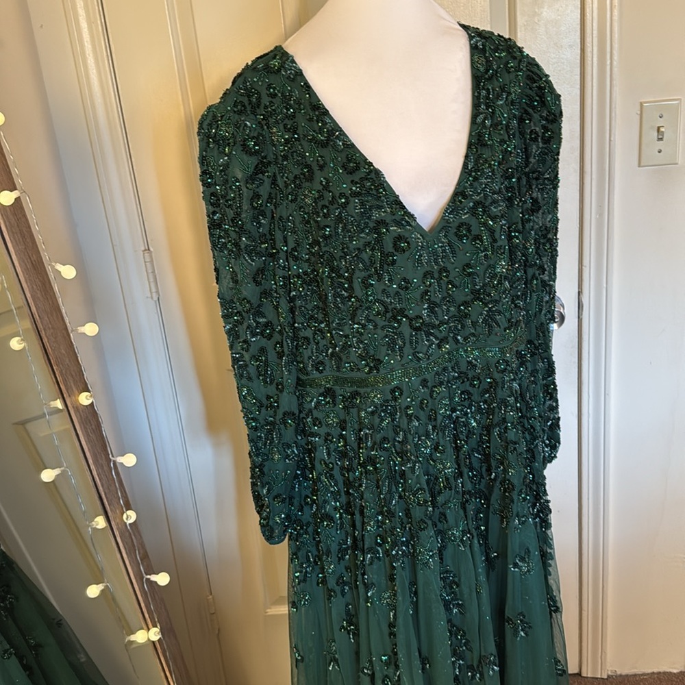 Mac Duggal Green Embellished Maxi Dress - Picture 7 of 16